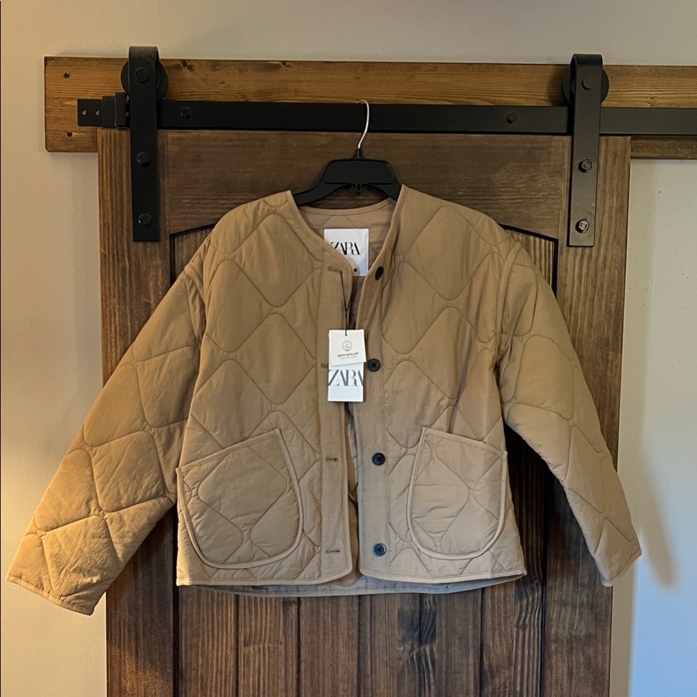Zara Beige Quilted Jacket